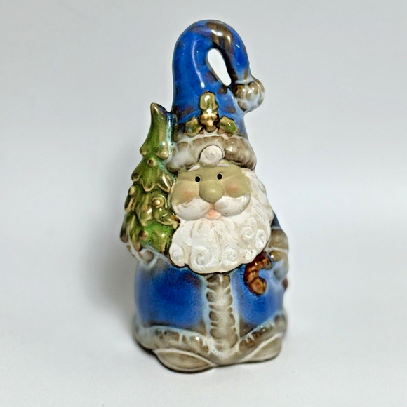 Vintage Ceramic Santa Claus Bell Multicolor‎ Jolly Preowned - Picture 5 of 7